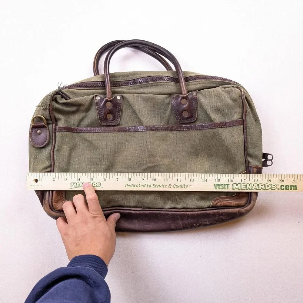 Duluth Pack Freelance Messenger Bag Breifcase Faded Green Distressed Canvas Bag
